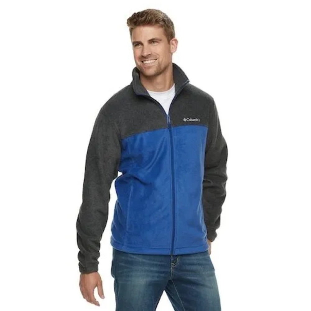 Columbia Sportswear Men's Fleece Jacket Sz LT Blue‎ Long Sleeve Full Zip Outdoor